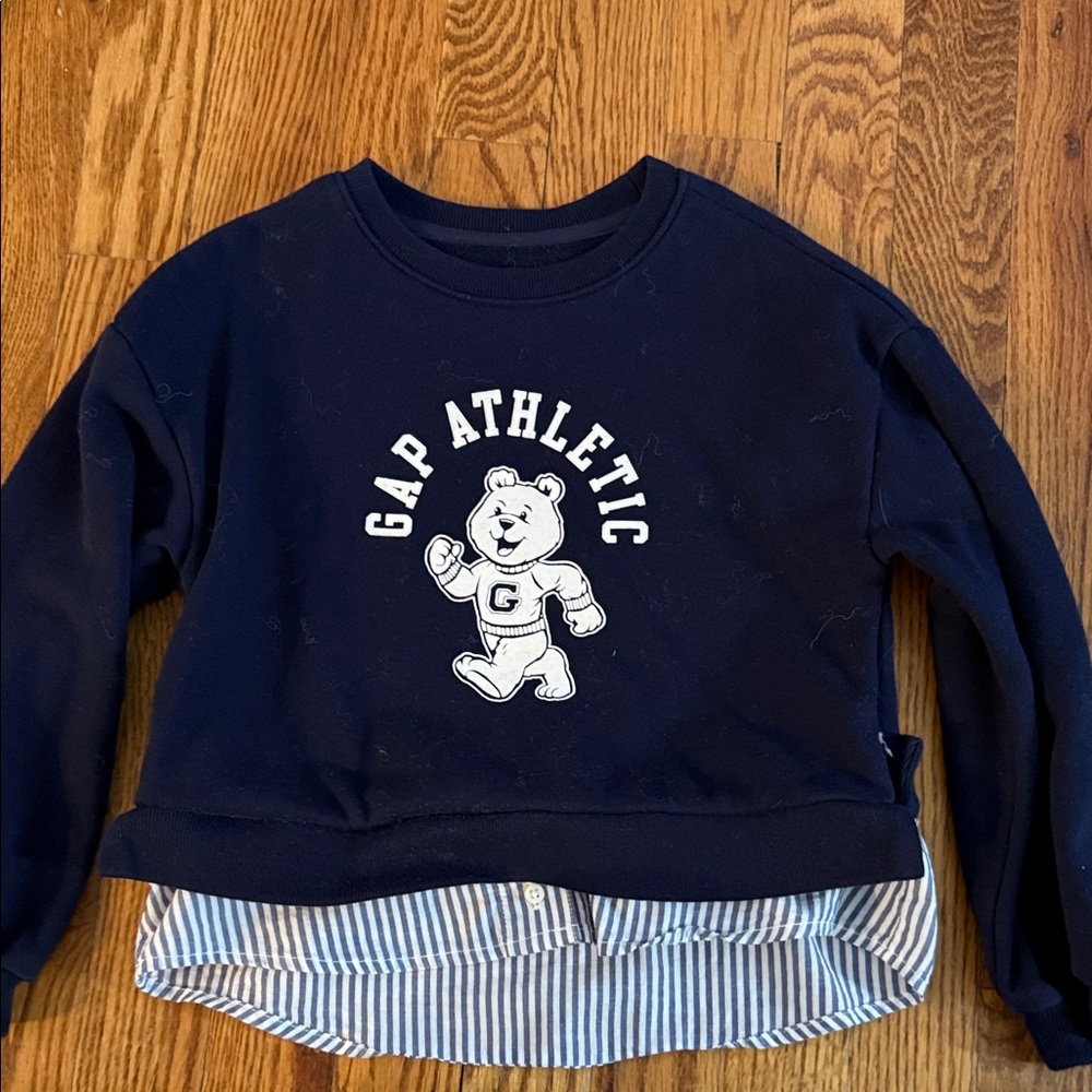 GAP Kids Navy Blue Bear Graphic Sweatshirt